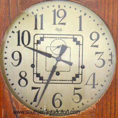  Oak â€œSligh Furnitureâ€ Mission Style Grandfather Clock 