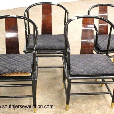  Set of 4 â€œHenredon Furnitureâ€ Cane Seat Barrel Back Chairs 