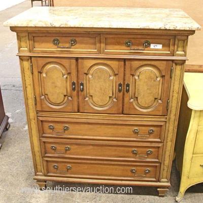  Marble Top 5 Drawer 3 Door High Chest 
