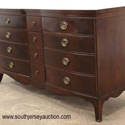  Mahogany Bow Front High Chest and Low Chest 