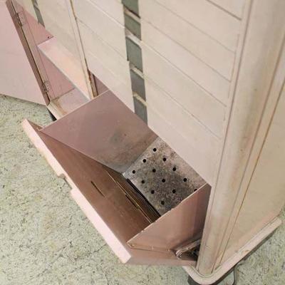  ANTIQUE Painted Pink Multi Drawer Dental Cabinet 