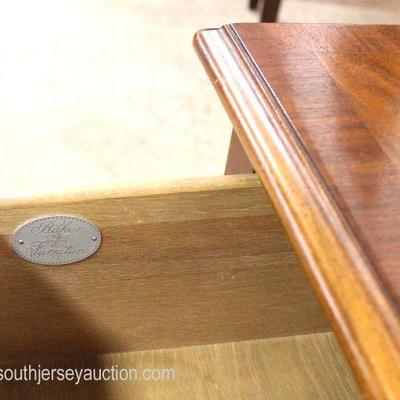  Mahogany â€œbaker Furnitureâ€ Banded and Inlaid Lowboy 