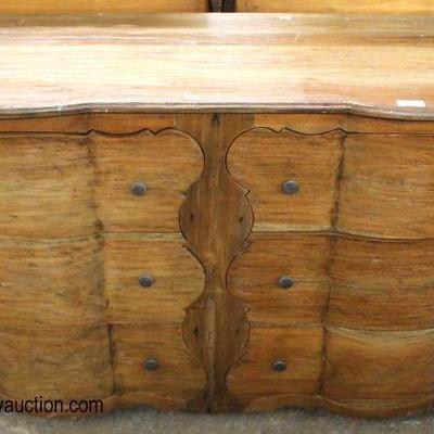  Decorator 6 Drawer Low Chest with Decorator Scalloped Sides 