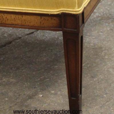  Upholstered Barrel Back Mahogany Frame Chair 