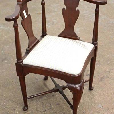  SOLID Mahogany Queen Anne CORNER Chair 