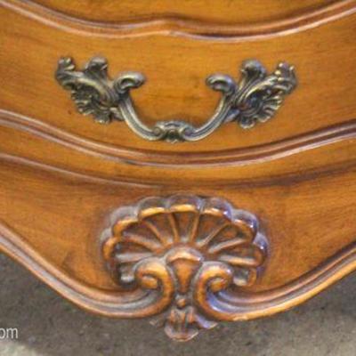  Mahogany Carved Country French Provincial High Chest and Low Chest 