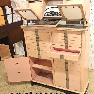  ANTIQUE Painted Pink Multi Drawer Dental Cabinet 