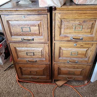 Oak filing cabinets