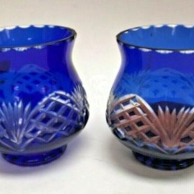 AH3012: TWIN BLUE GLASS VASE/ CANDLE VOLTIVE  https://www.ebay.com/itm/123983460785