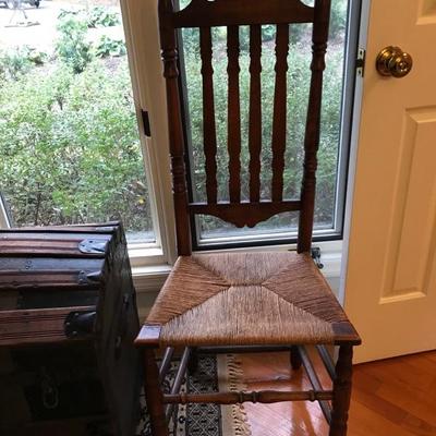 Ladder back chair with rattan seat $120
19 X 14 X 48"