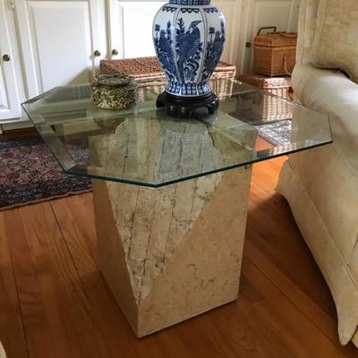 Glass and stone side table $150
26 X 26 X 20"