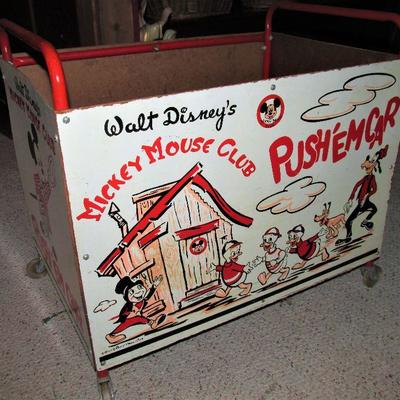 Vintage Mickey Mouse Club Push 'em Car