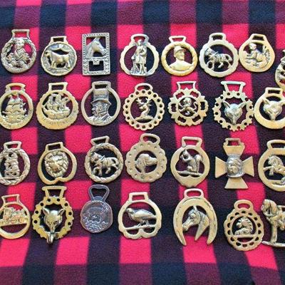Antique brass horse harnesses