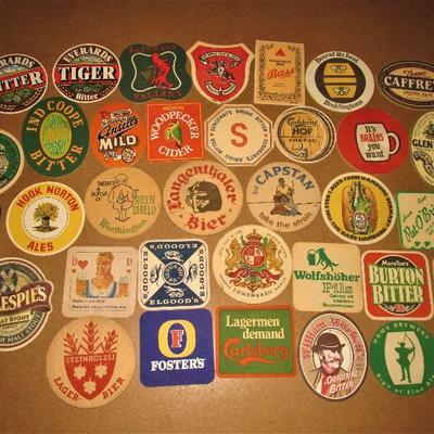 Hundreds of vintage coasters