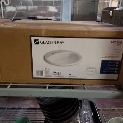 Glacier Bay Aragon Drop-in Bathroom Sink In White- ...