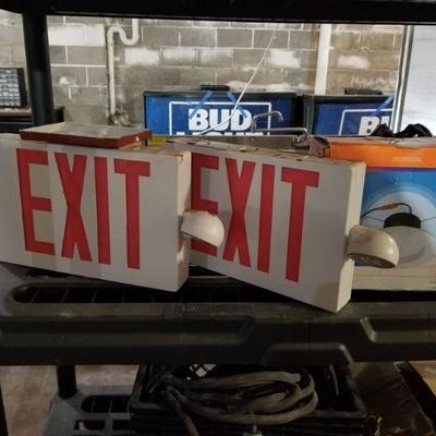 (2) Exit Signs, Recessed Light