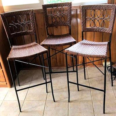 HFS026 Woven Wicker Bar Chairs