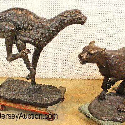  Life Size Bronze Running Cheetah and Leopard â€“ Very Cool

Auction Estimate $1000-$2000 each â€“ Located Inside 