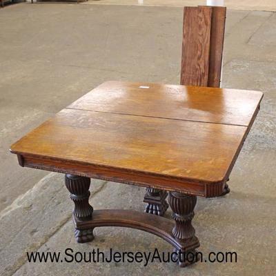  ANTIQUE Oak Square Breakfast Table with 3 Leaves and Nice Carved Legs

Auction Estimate $200-$400 â€“ Located Inside 