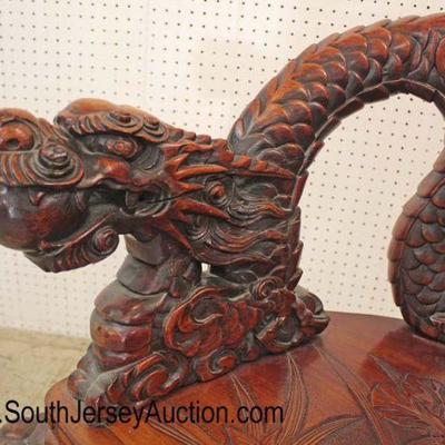  Early Asian Highly Carved and Ornate Dragon Head Hard Wood Arm Chair

Auction Estimate $300-$600 â€“ Located Inside 