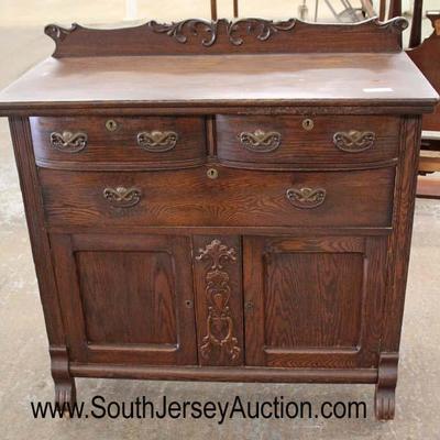  ANTIQUE Oak 3 Drawer 2 Door Server in Original Finish

Auction Estimate $100-$300 â€“ Located Inside 