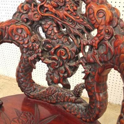  Early Asian Highly Carved and Ornate Dragon Head Hard Wood Arm Chair

Auction Estimate $300-$600 â€“ Located Inside 