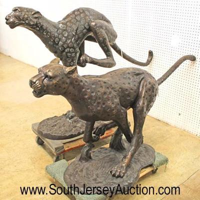  Life Size Bronze Running Cheetah and Leopard â€“ Very Cool

Auction Estimate $1000-$2000 each â€“ Located Inside 