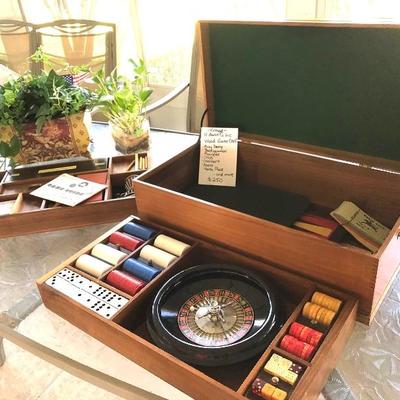 H. Barton Co., Inc. Vintage Wood Multi-Game Chest