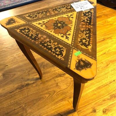 Tavola Italian inlay musical sewing box table