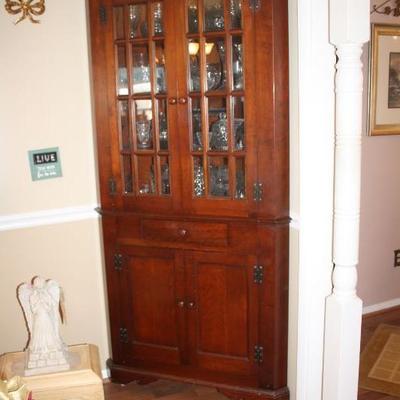 Antique cherry corner cabinet
