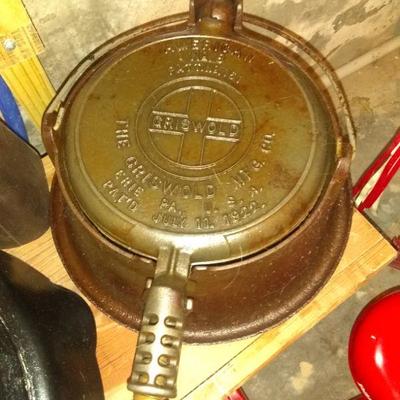 Griswold cast iron stove top waffle maker
