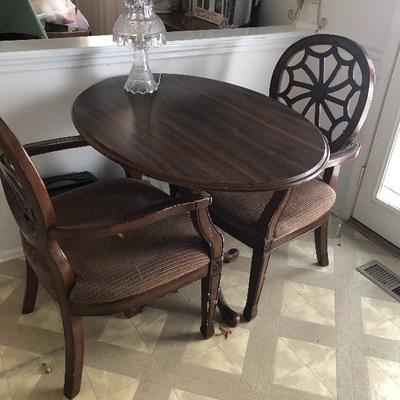 Table and two chairs