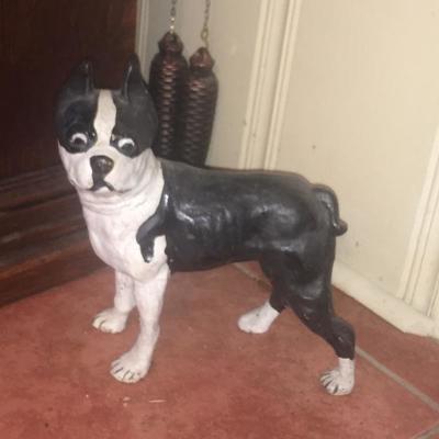 Antique cast iron Boston Terrier door stop