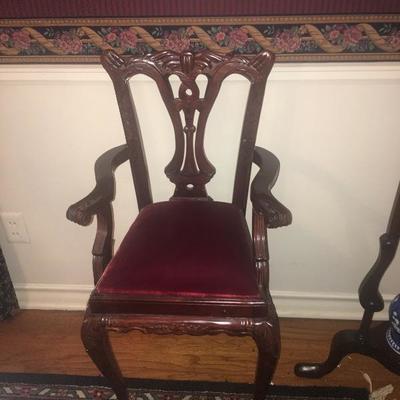 Childâ€™s mahogany high chair 