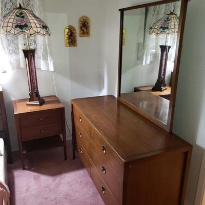 Mid Century Modern John Van Koert Drexel Counterpoint Dresser & Mirror