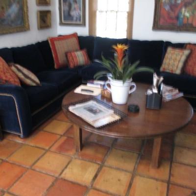 Beautiful Blue Plush Sectional Sofa So Comfortable
