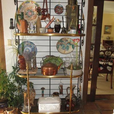 Tasteful Brass & Iron Baker Rack Great For Any Room