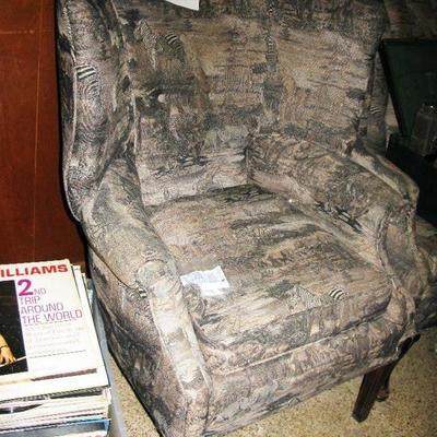 pair of these wing back pattern chairs. 