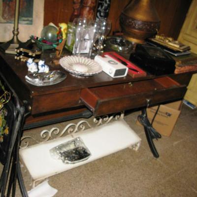 Campaign Desk, super cool complete with side outlets and phone jacks   BUY IT NOW $ 90.00