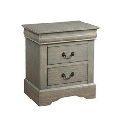 Acme Louis Philippe III Nightstand, Antique Grey