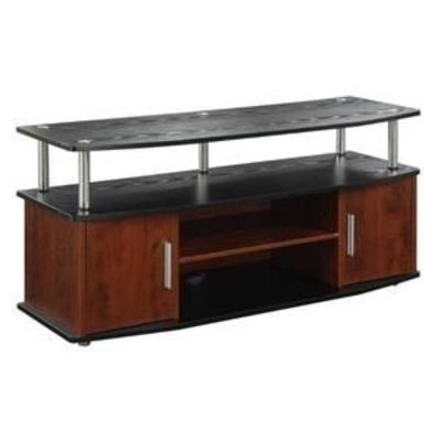 47 TV Stand Cherry and Black - Johar Furniture, Red Black