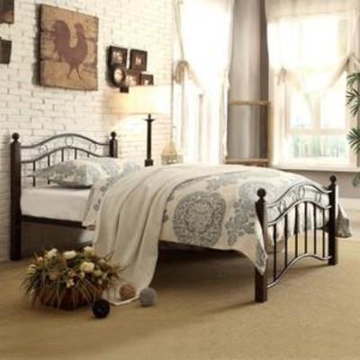 Homelegance Metal Platform Bed, Full, Black and Brown