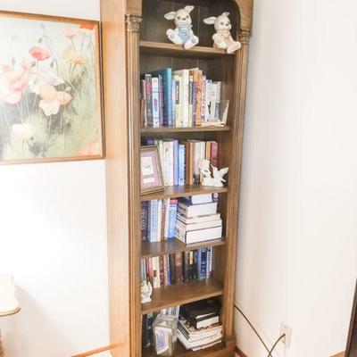 Bookcase, romance novels, christian books