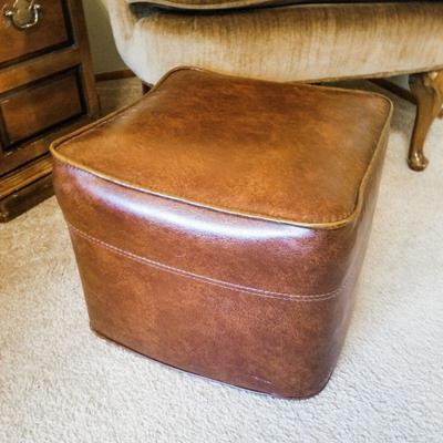 Leather ottoman 