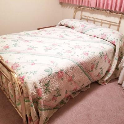 Full size brass bed