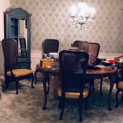 Dining table and chairs.