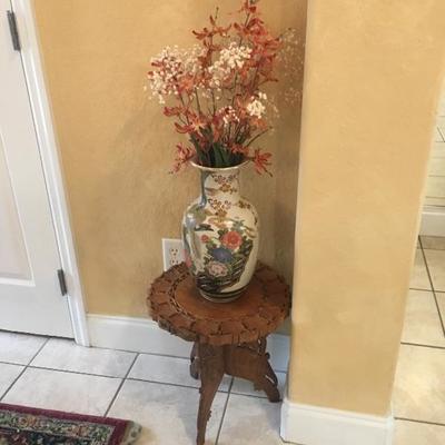 India carved wood stand 