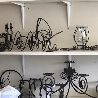 Metal wine holder $8 each 
Metal candle holder $10 