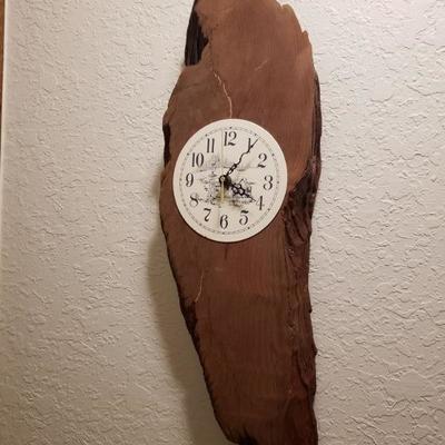 HAND-CRAFTED WOOD WALL CLOCK $125