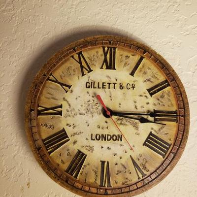 GILLETT & CO. ROMAN NUMERAL WALL CLOCK/LONDON DECOR $15